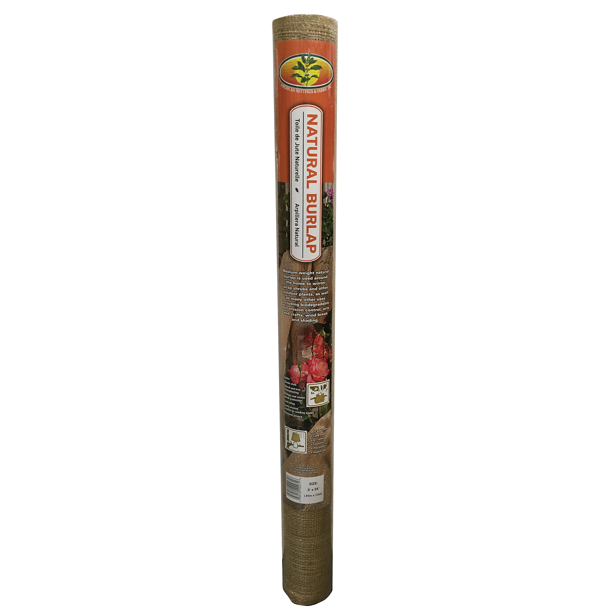American Nettings & Fabric, Inc., Natural Burlap 3ft.x24ft. (7oz), Model# 00271